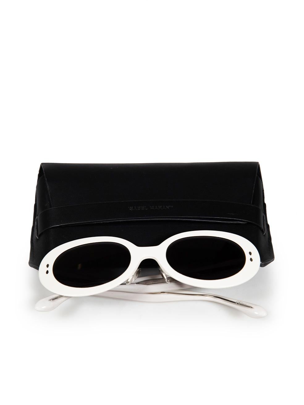 Isabel Marant White Oval Frame Sunglasses 2