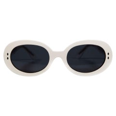 Used Isabel Marant White Oval Frame Sunglasses