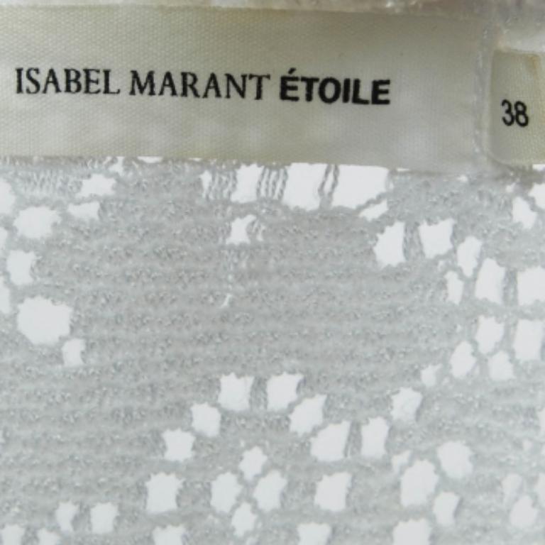 Isabel Marant Top senza maniche in pizzo a motivi bianchi M. In condizioni buone in vendita a Dubai, Al Qouz 2