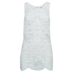 Isabel Marant Top senza maniche in pizzo a motivi bianchi M.