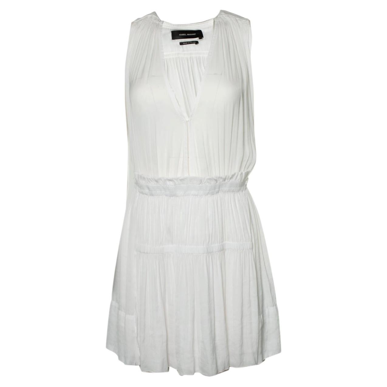 Isabel Marant, White sheer dress with ruffles