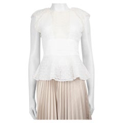 Isabel Marant White Silk Sheer Floral Blouse Size S