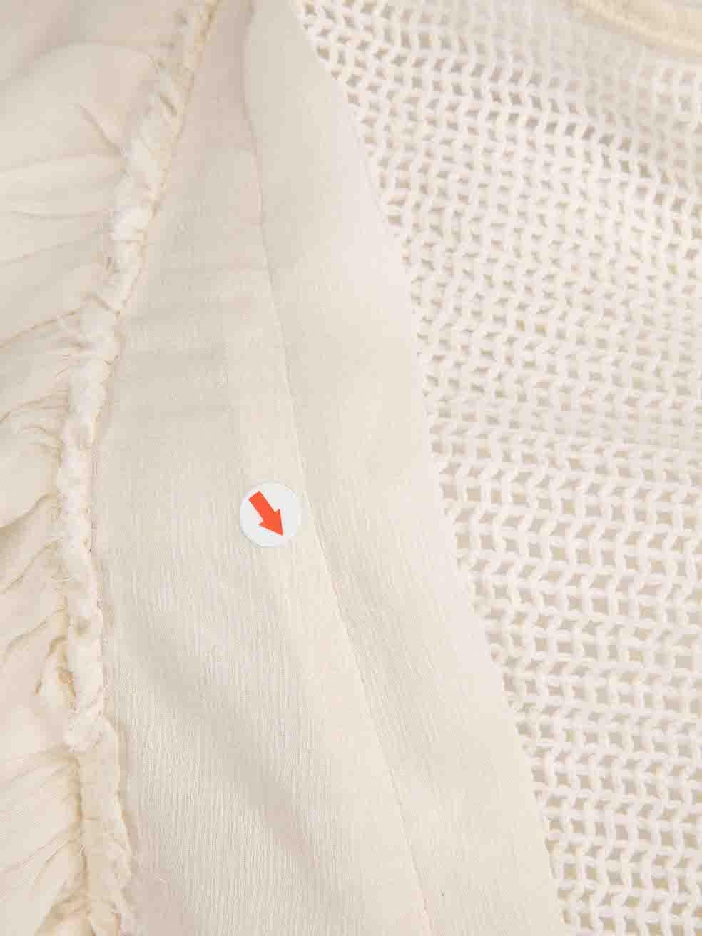Isabel Marant White Sleeveless Mesh Ruffle Top Size S For Sale 2
