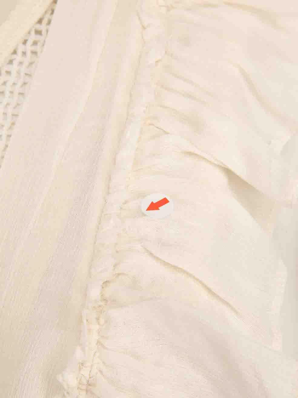 Isabel Marant White Sleeveless Mesh Ruffle Top Size S For Sale 3