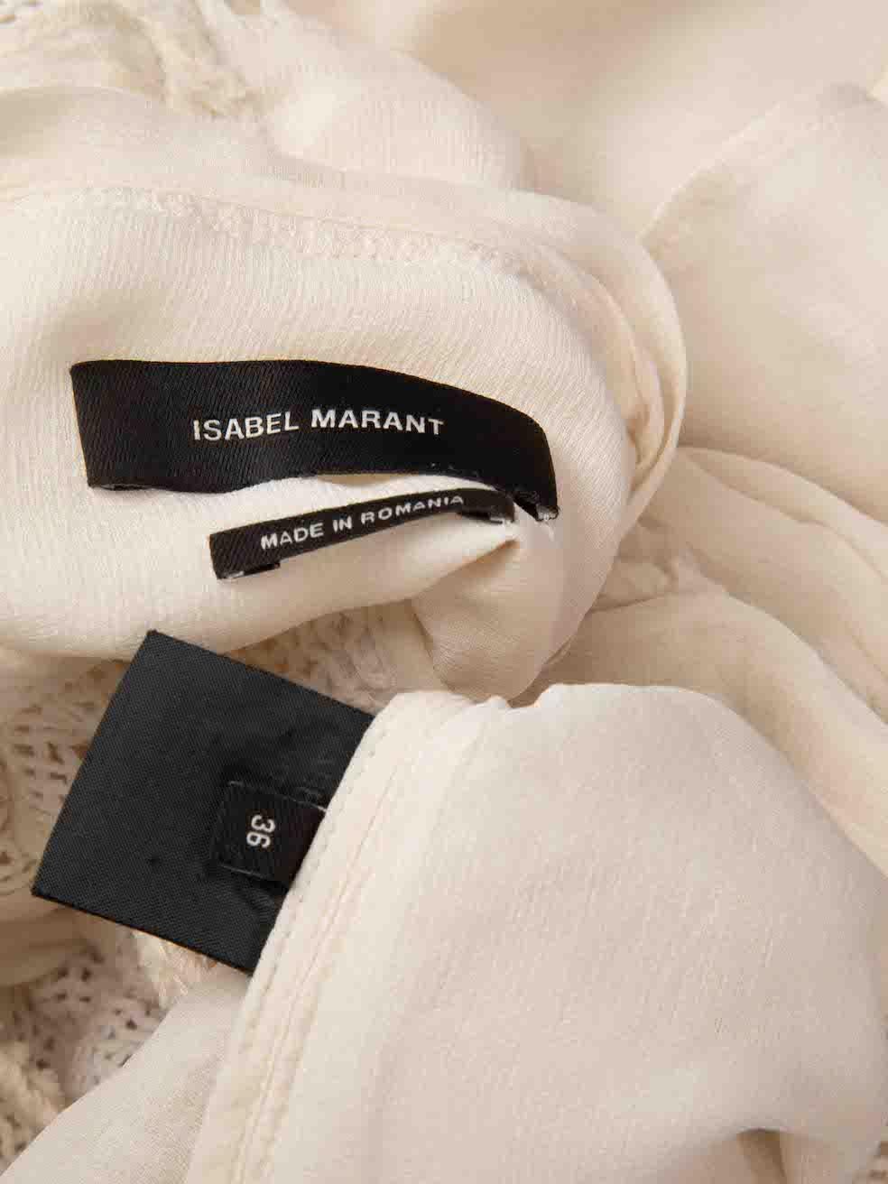 Isabel Marant White Sleeveless Mesh Ruffle Top Size S For Sale 4