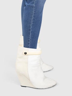 Isabel Marant White Suede & Pony Calfskin Boots Size IT 40