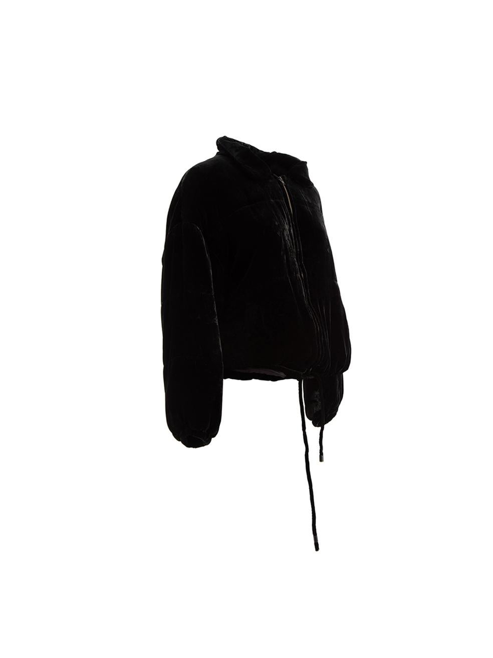CONDITION is Very good. Minimal wear to jacket is evident. Minimal wear to the velvet exterior which attracts fluff on this used Isabel Marant designer resale item.   Details  Black Velvet Puffer jacket Short length Two ways zip front closure Front