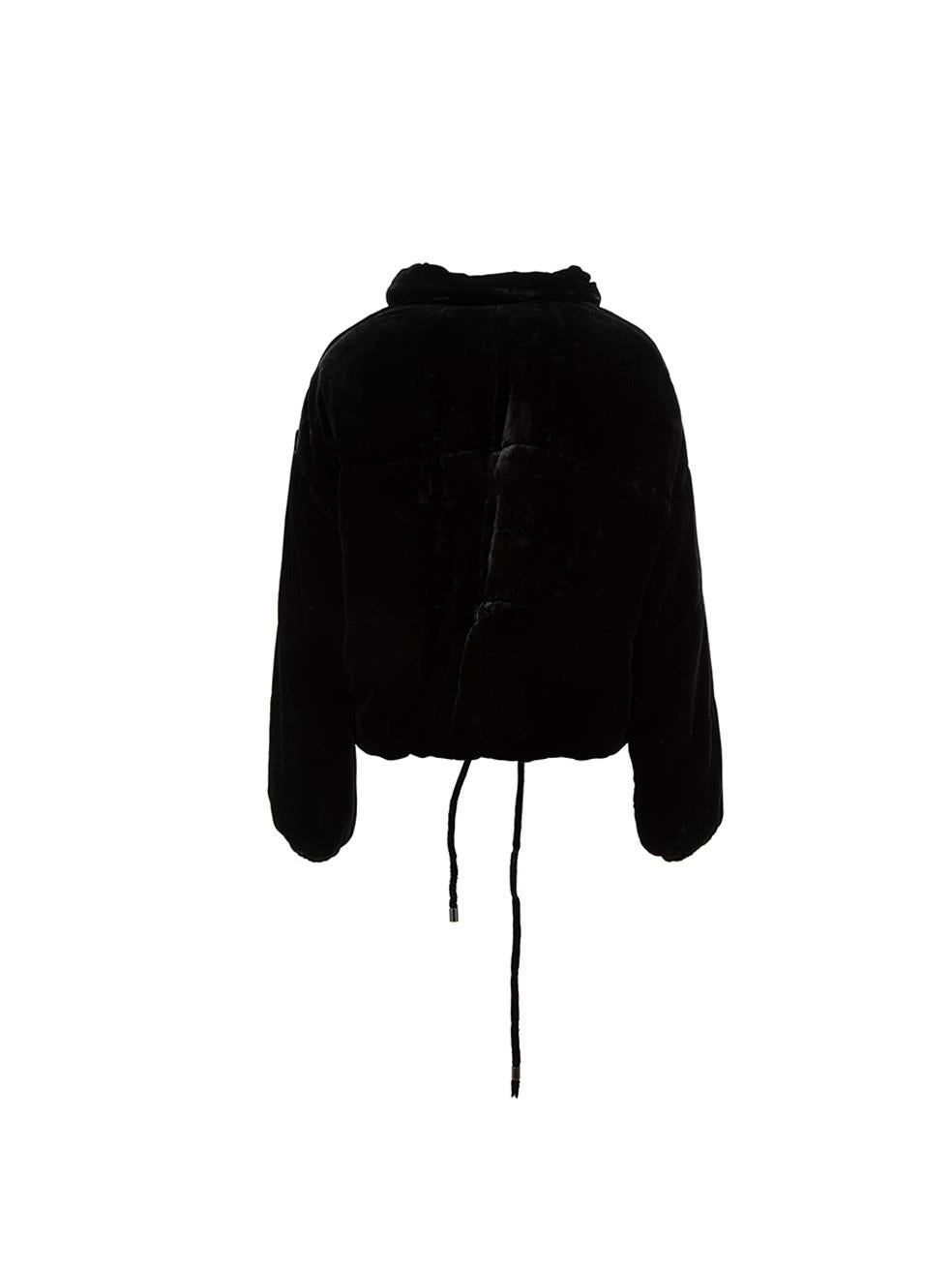 Isabel Marant Women's Black Velour Puffer Jacket In Excellent Condition For Sale In London, GB