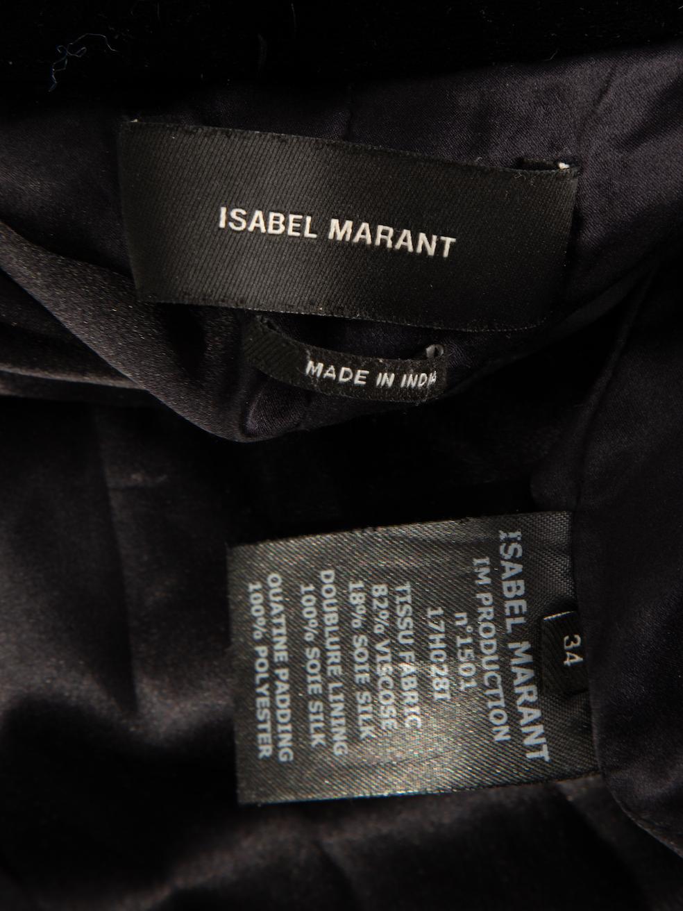 Isabel Marant Women's Black Velour Puffer Jacket For Sale 1
