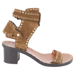 Isabel Marant Women's Brown Eyelets Accent Gladiator Sandals
