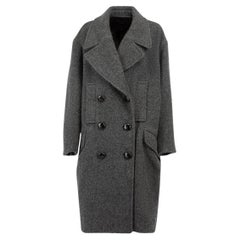 Isabel Marant Women's Grey Wool Double Breasted Mayetim Coat