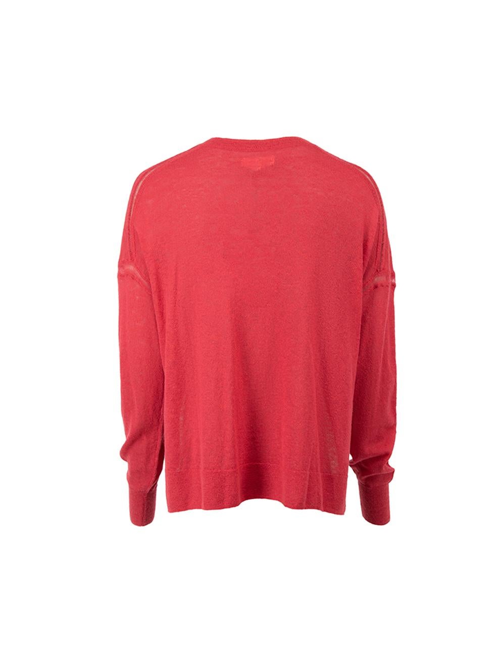 Isabel Marant Women's Isabel Marant Étoile Red V-Neck Knit Jumper In Good Condition For Sale In London, GB