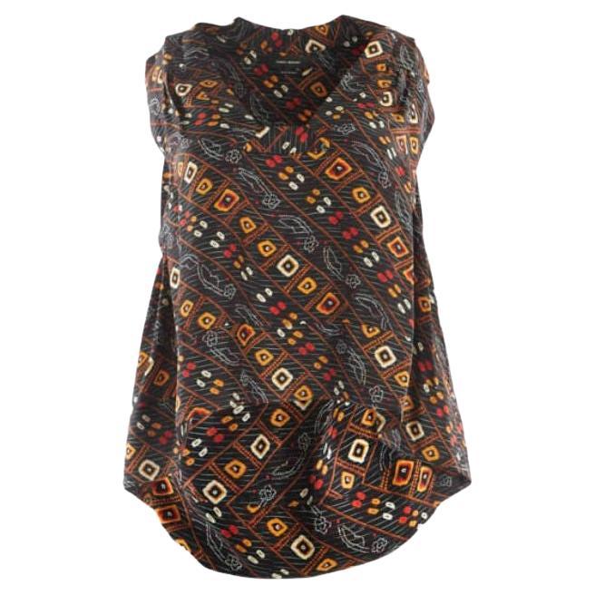 Isabel Marant Women's Multicolour Silk 'Tyron' Patterned Top For Sale