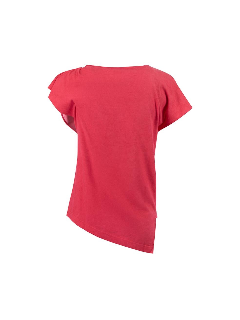 Isabel Marant Women's Pink Cap Sleeve Asymmetric Top In Excellent Condition For Sale In London, GB