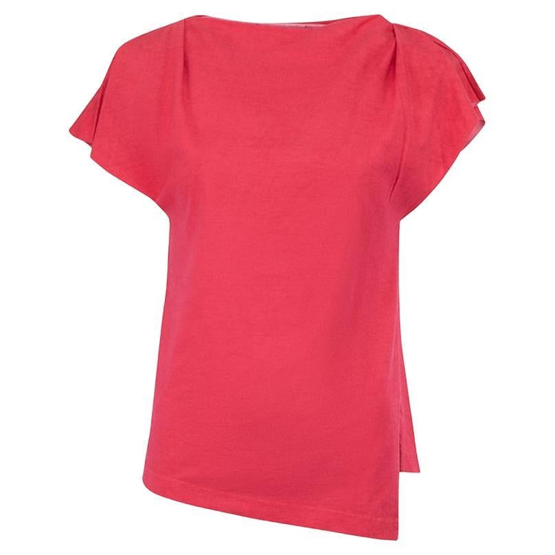 Isabel Marant Women's Pink Cap Sleeve Asymmetric Top For Sale