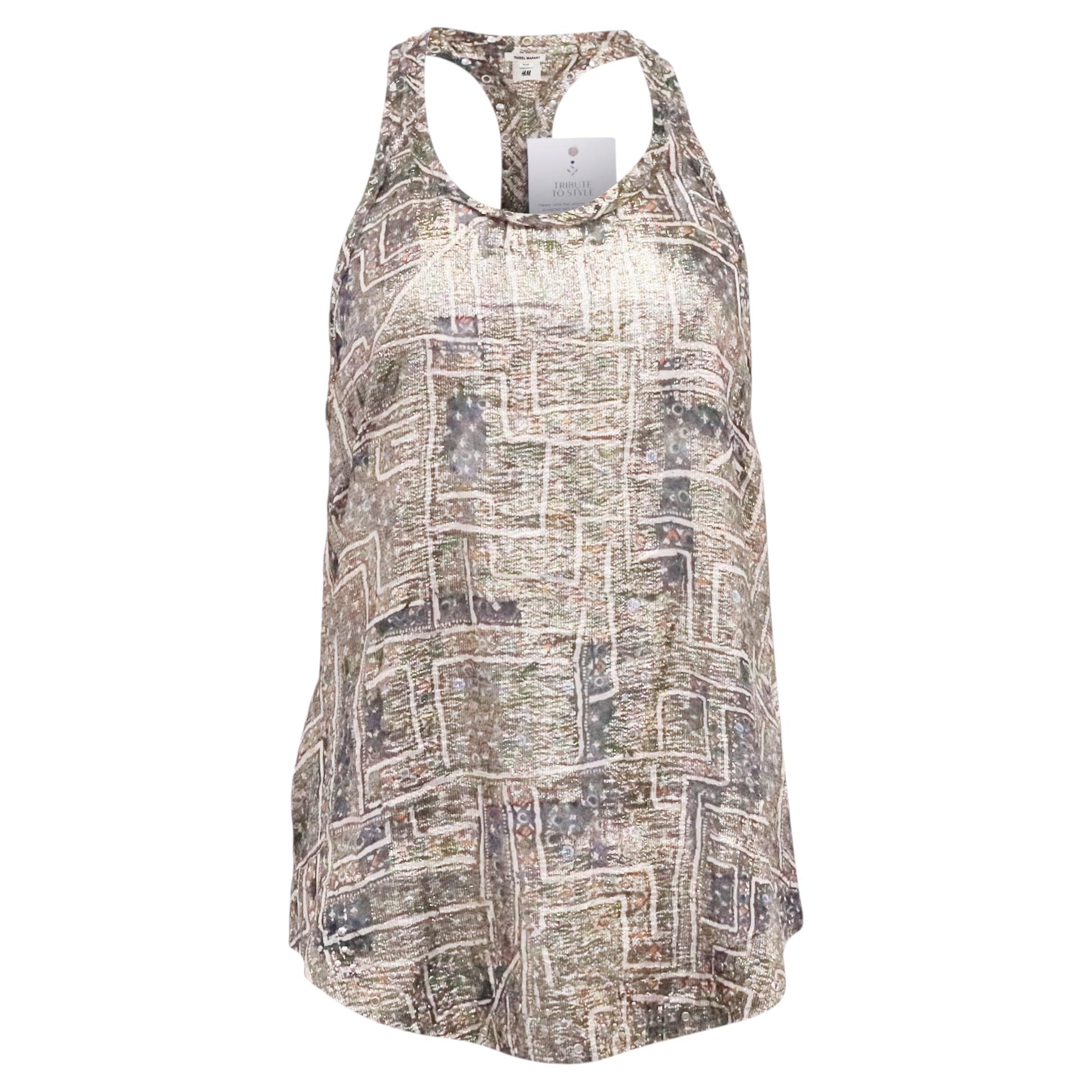 Canotta Isabel Marant x H&M in seta multicolore in vendita