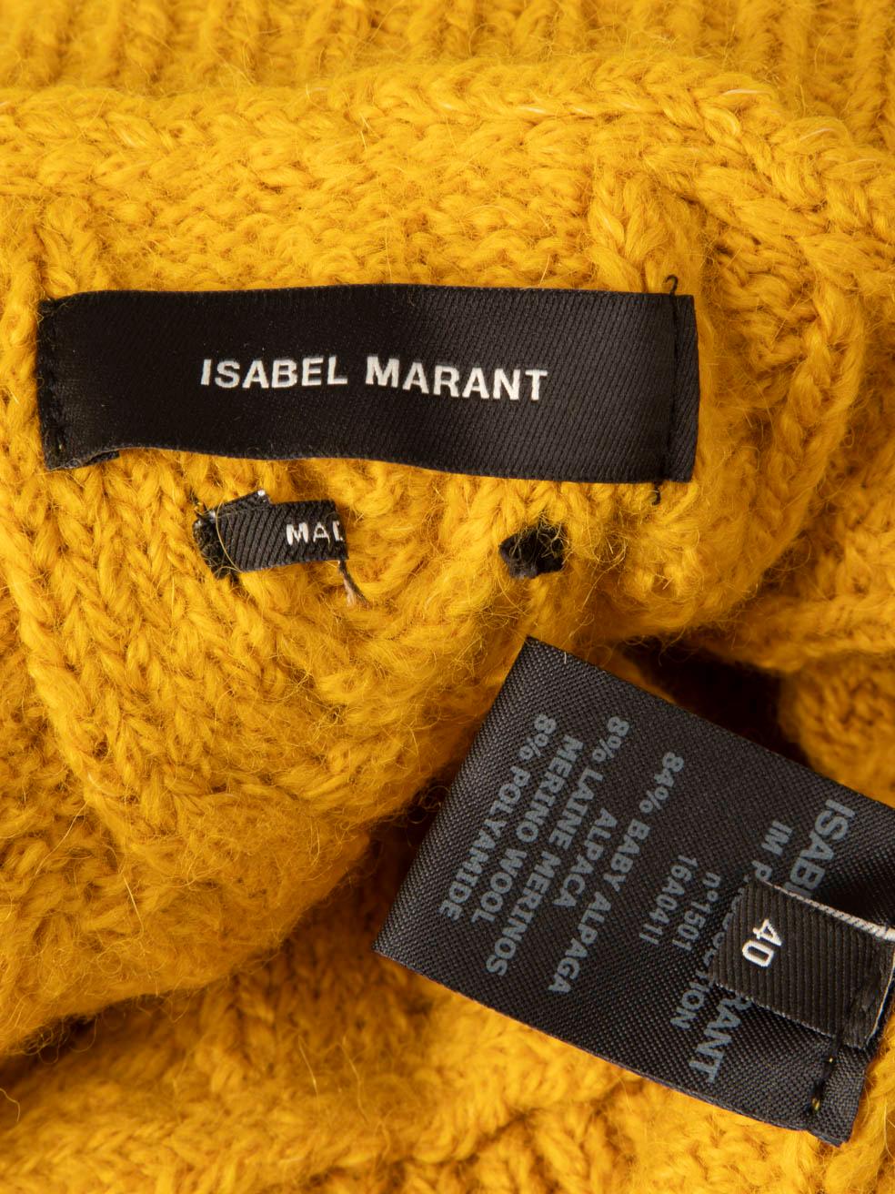 Isabel Marant Yellow Alpaca Wool Turtleneck Jumper Size L 2