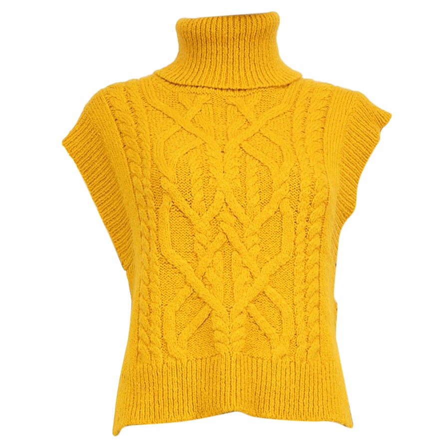 Isabel Marant Yellow Alpaca Wool Turtleneck Jumper Size L
