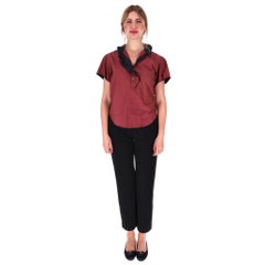 Isabel Marat Gingham Cotton Top With Ruffle Detail