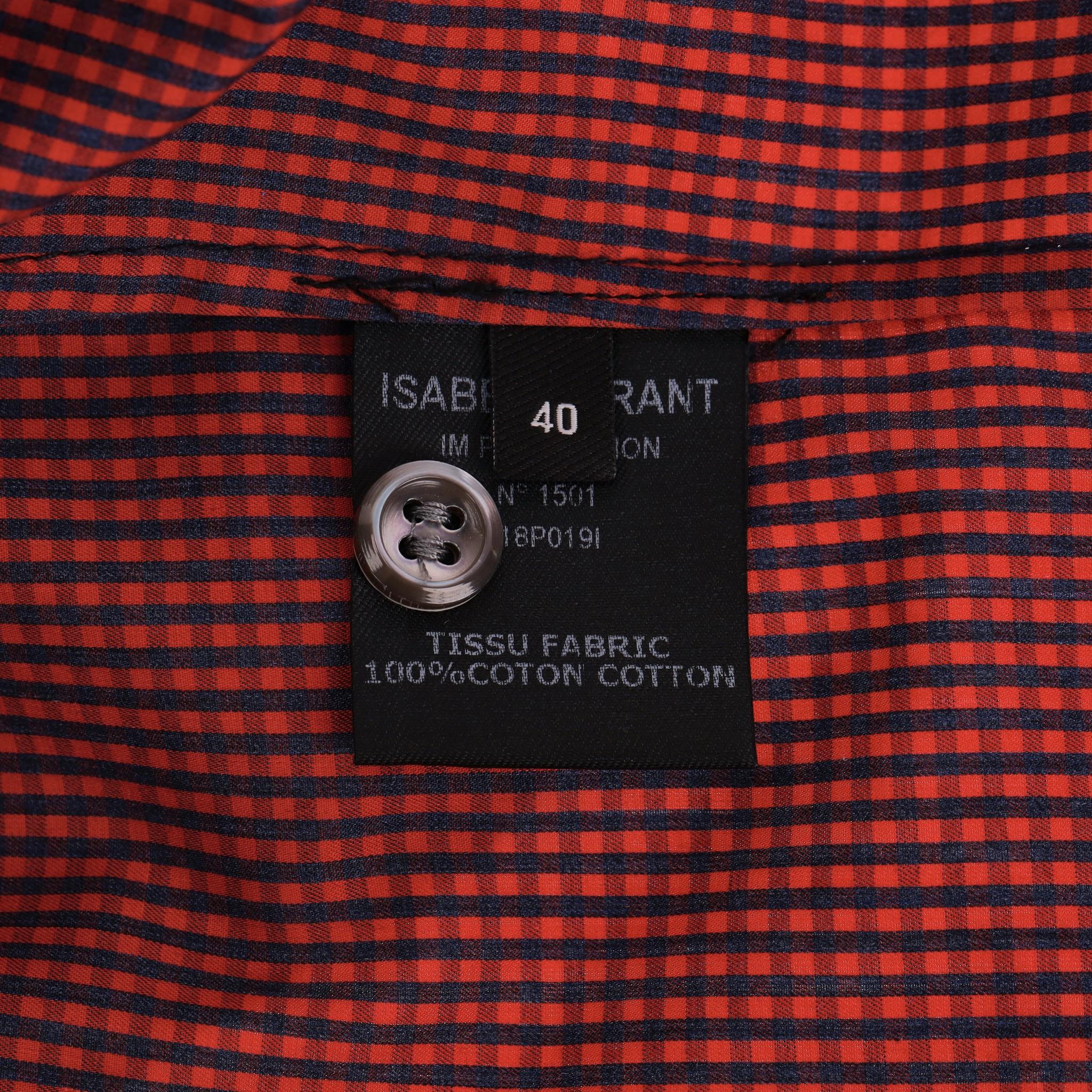 Isabel Marat Gingham Cotton Top With Ruffle Detail For Sale 1