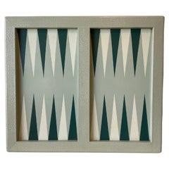 Isabel Mitchell  Green Leather Backgammon Board