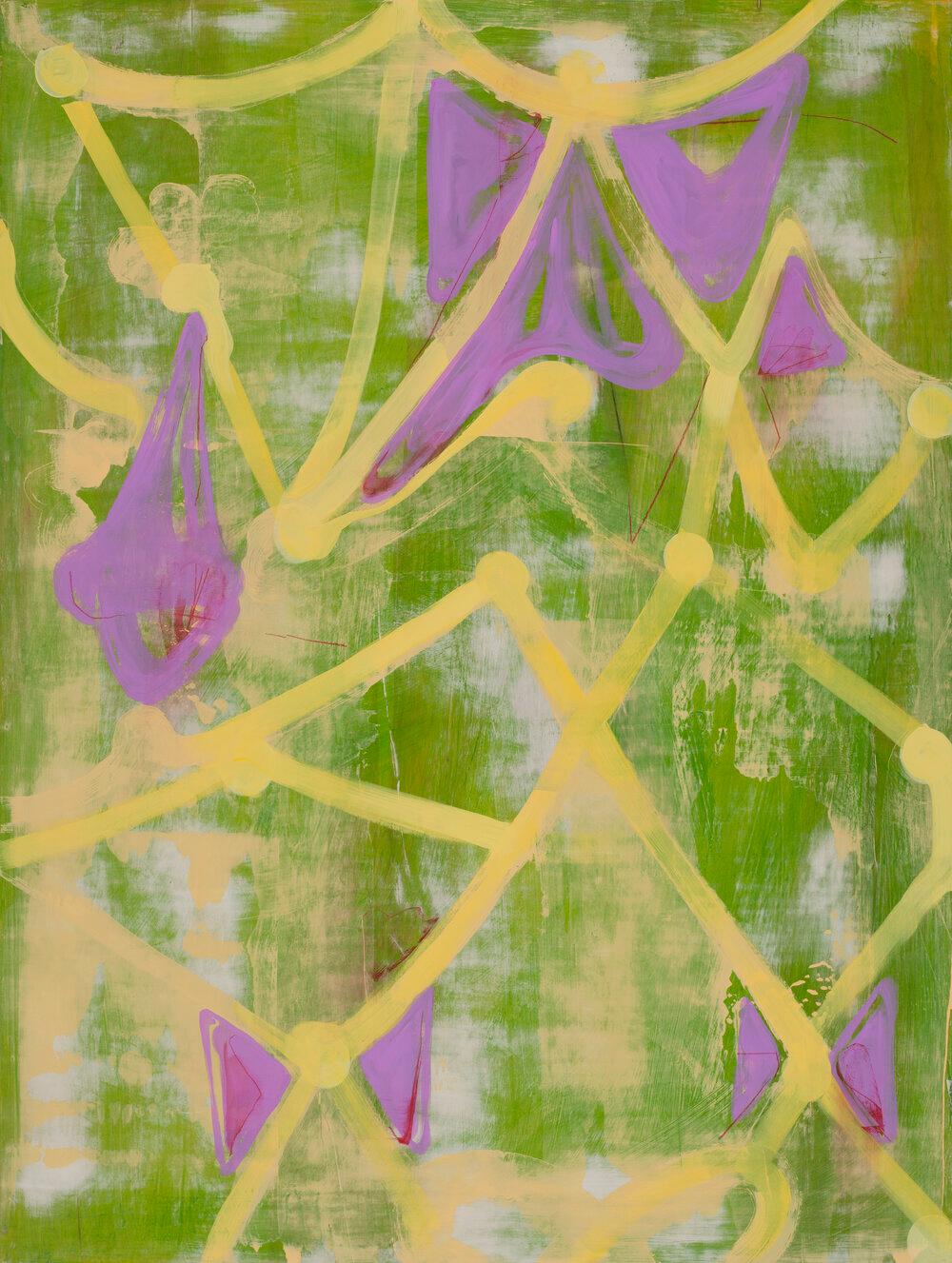 Isabel Riley Abstract Painting - That Love flew in on a Carpet at Dawn- Original Large Painting on Panel