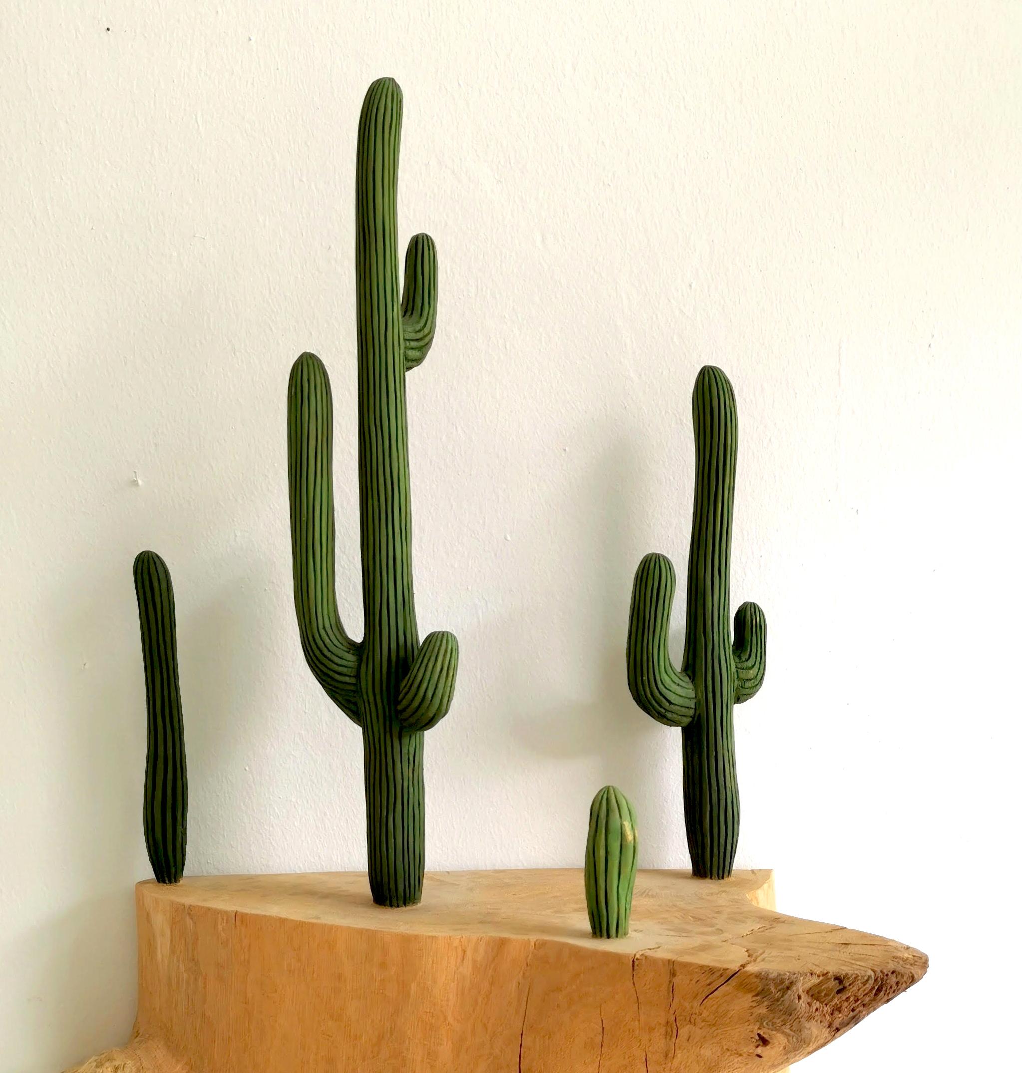 Close to Nature Cacti by Isabel Ritter - Contemporary wood carved sculpture  For Sale 1