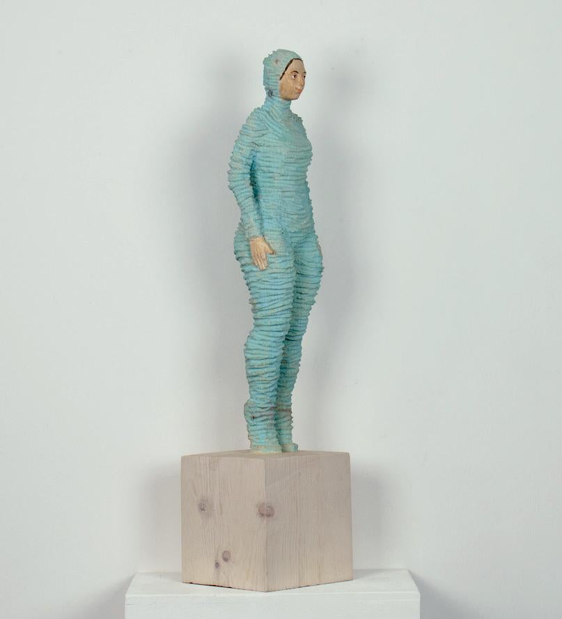 Encased by Isabel Ritter - Contemporary wood carved sculpture For Sale 1