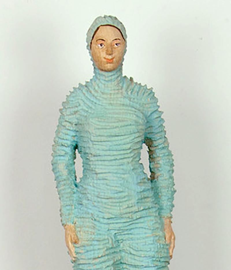 Encased by Isabel Ritter - Contemporary wood carved sculpture For Sale 2