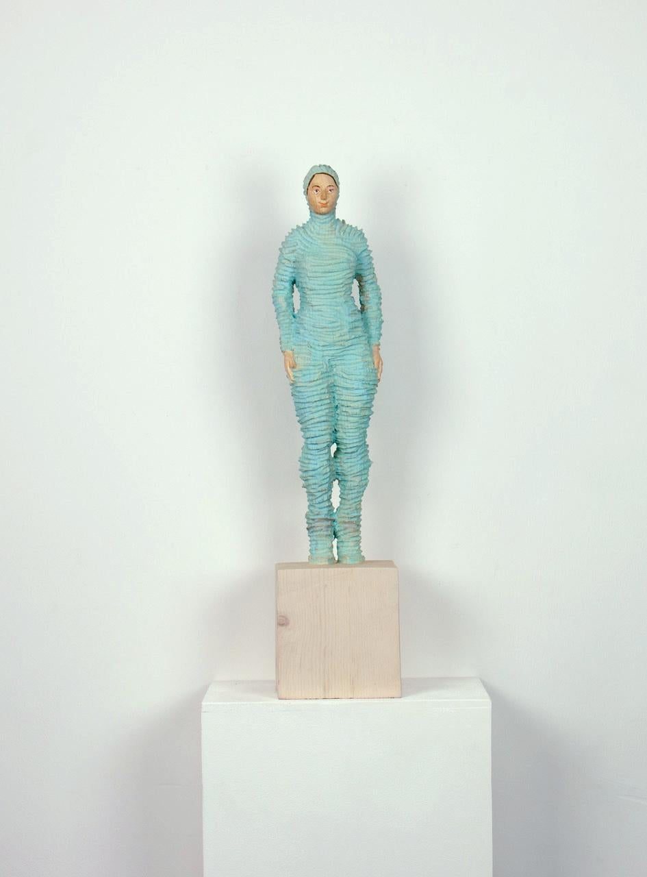 Encased by Isabel Ritter - Contemporary wood carved sculpture For Sale 3