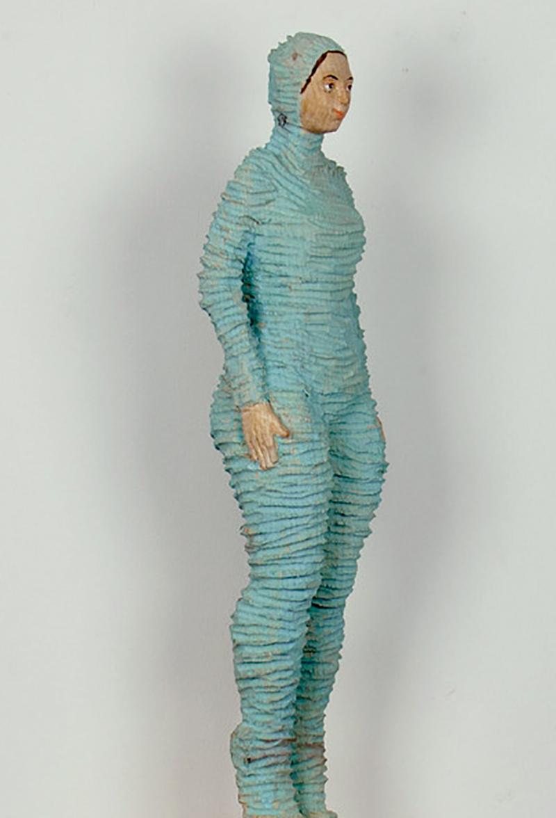 Encased by Isabel Ritter - Contemporary wood carved sculpture For Sale 4