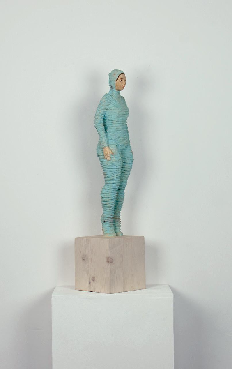 Encased by Isabel Ritter - Contemporary wood carved sculpture For Sale 5