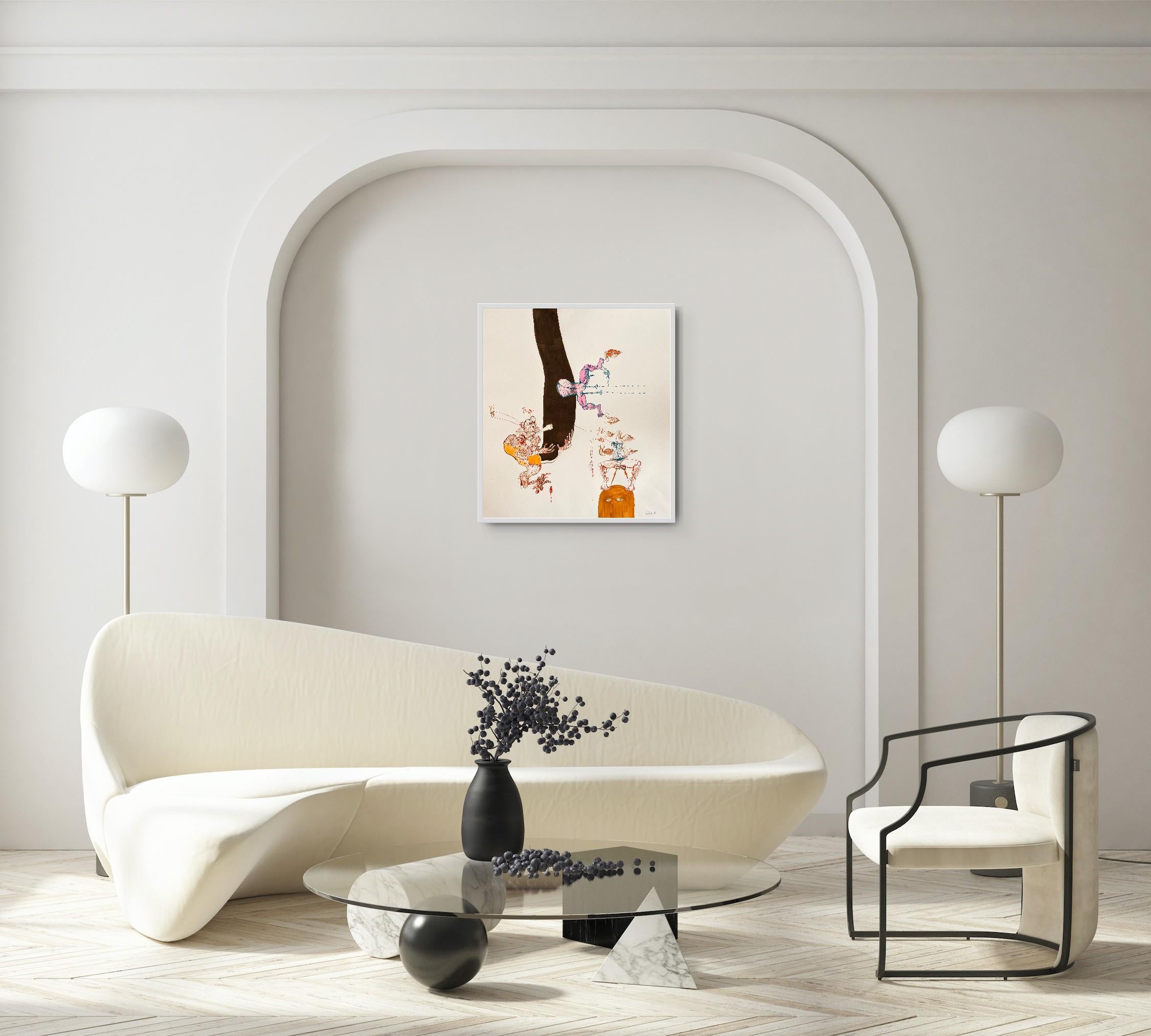 Animal Peinture Surréaliste Royal College of Art Artiste LGBTQ+ Oiseaux Cercle Vie en vente 9