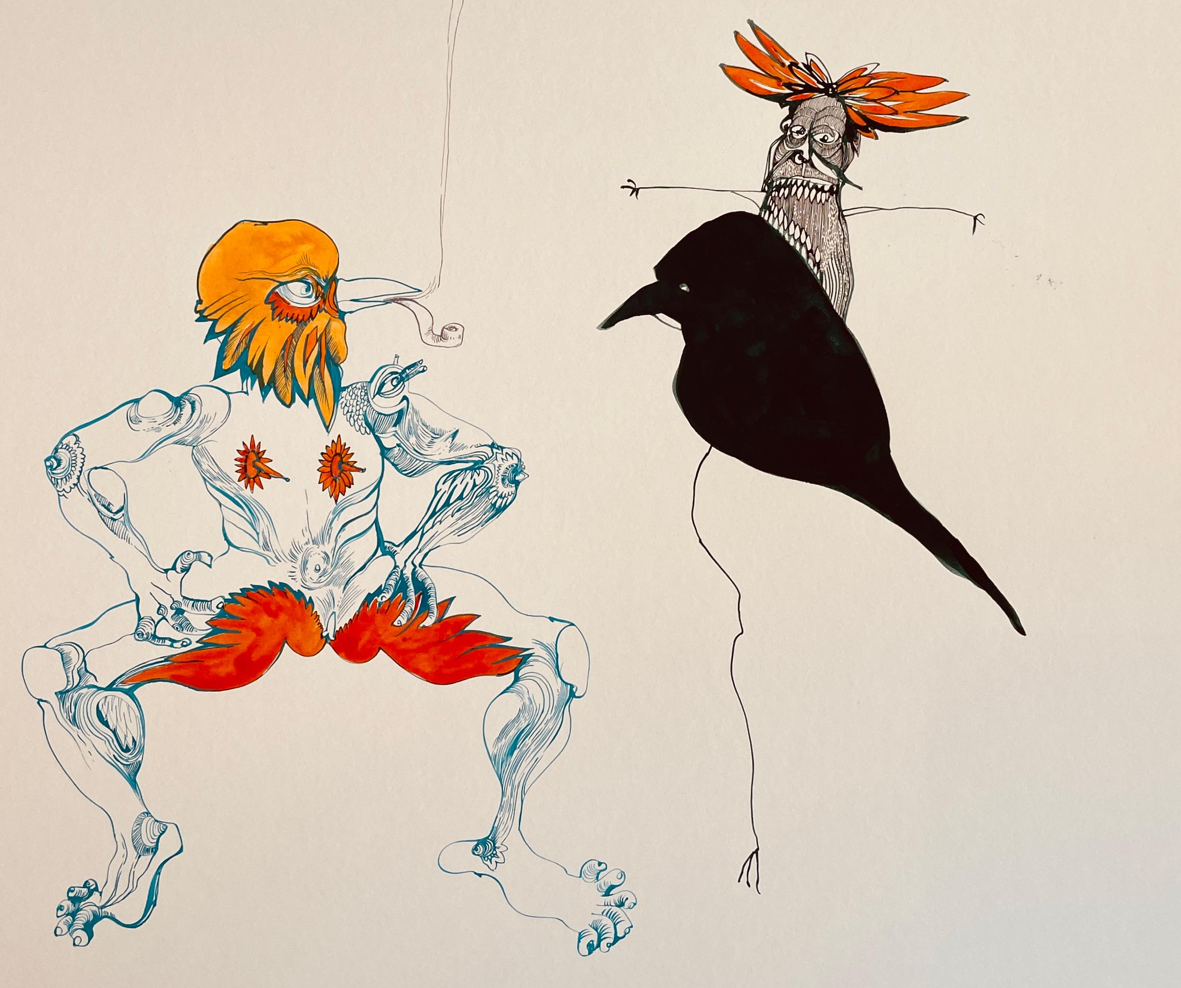 Animal Painting Surrealist Royal College of Art LGBTQ+ artist Birds Circle Life 1