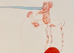 Animal Painting Surrealist Royal College of Art LGBTQ+ artist Circle Life Orange