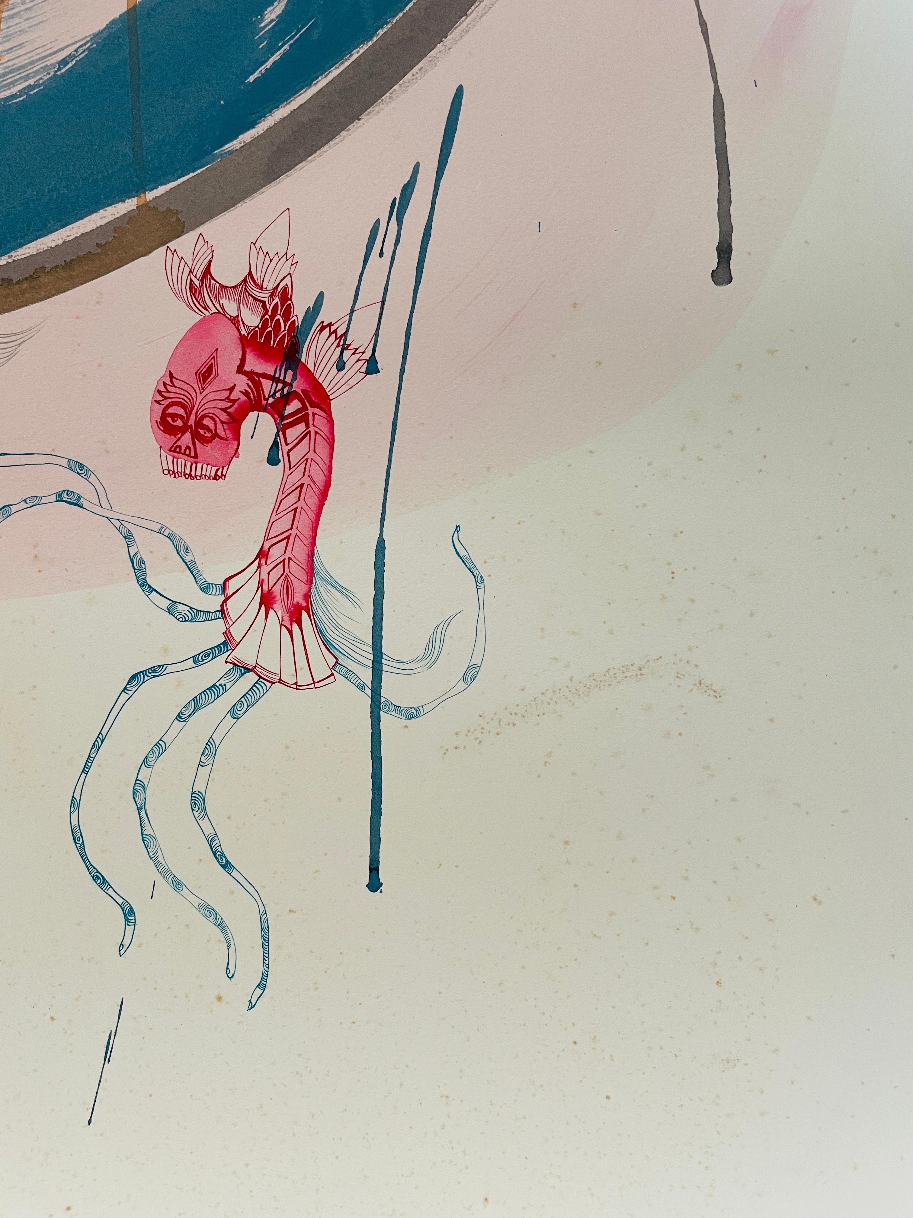 Animal Painting Surrealist Royal College of Art LGBTQ+ artist King Prawn Pink  For Sale 10