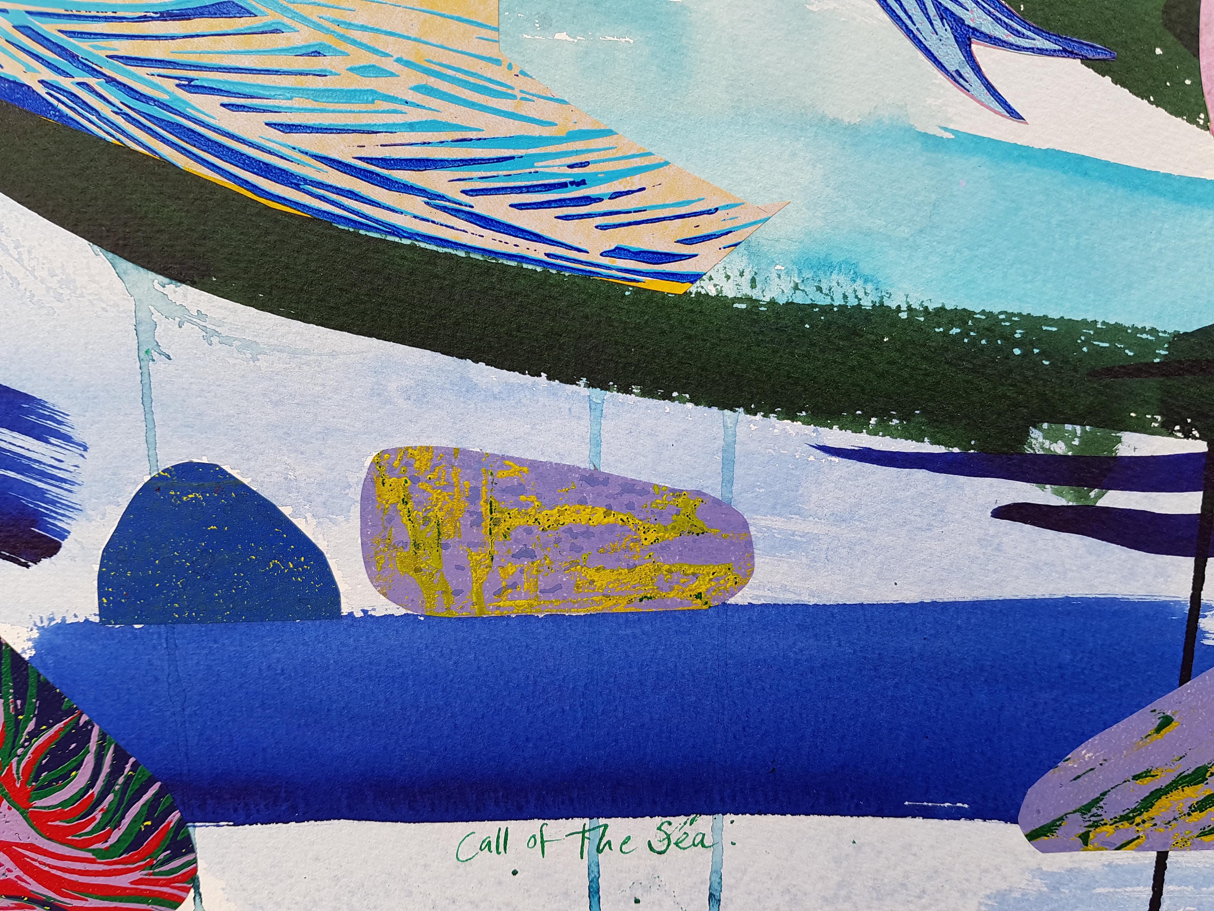 Grande peinture du Royal College of Art LGBTQ+ Femme bleue de l'eau en vente 5