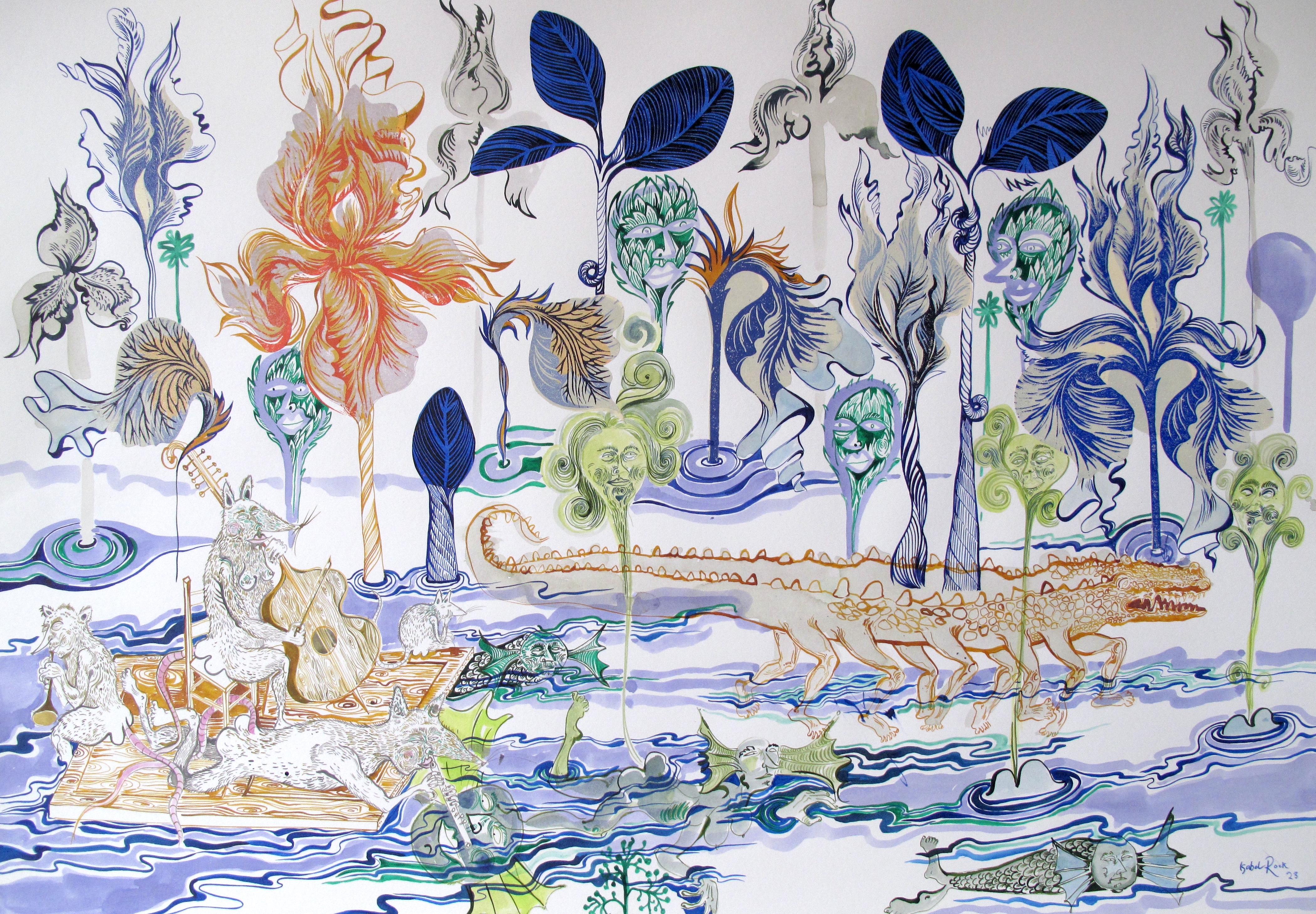 Grande peinture du Royal College of Art LGBTQ+ Femme  Crocodile