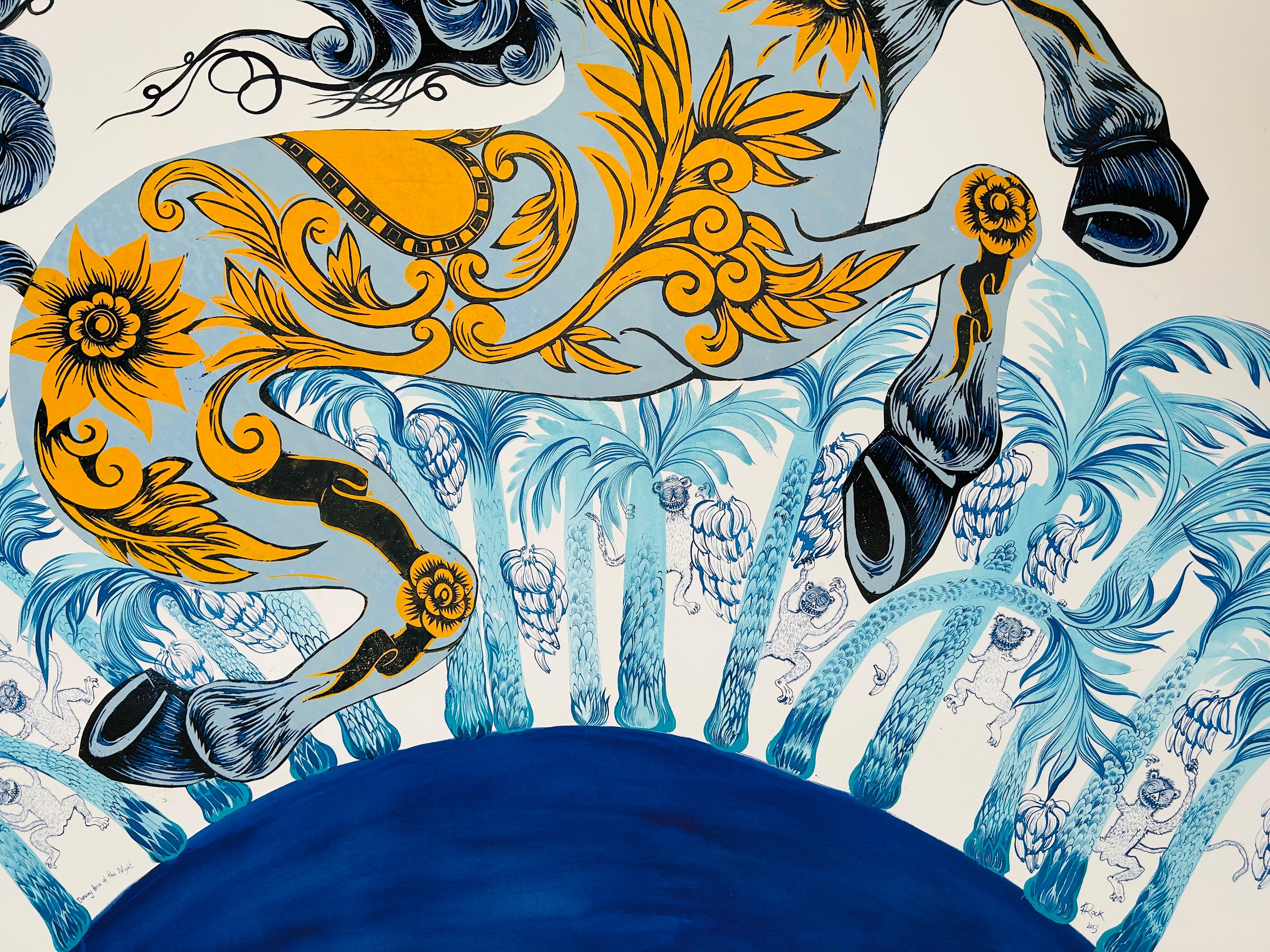  Surrealist Large Painting Royal College Art LGBTQ+ Artist Horse Blue Palm Trees 1