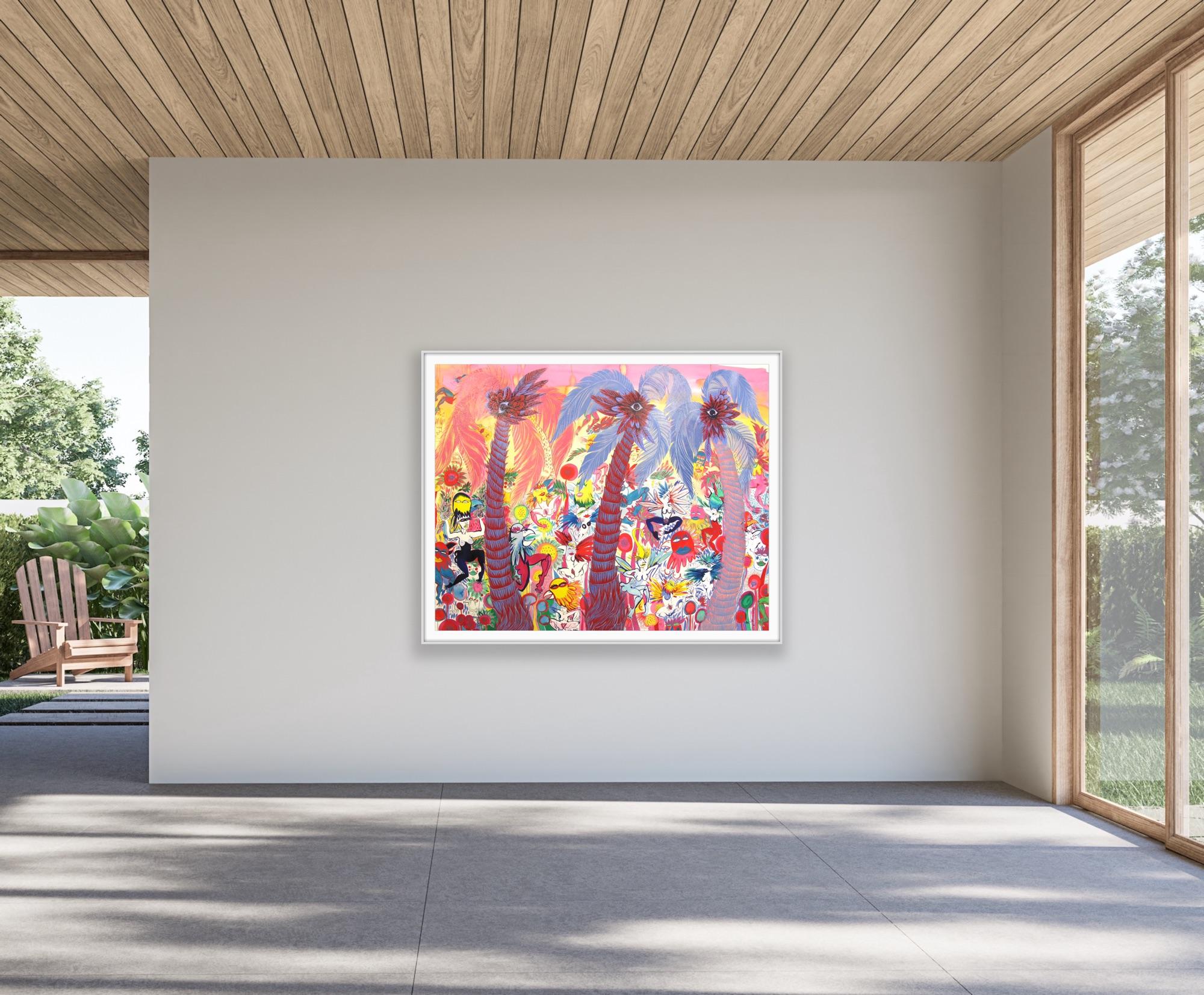 Surrealista Pintura grande Royal College of Art LGBTQ+ Femenino Mariquitas Árboles en venta 2