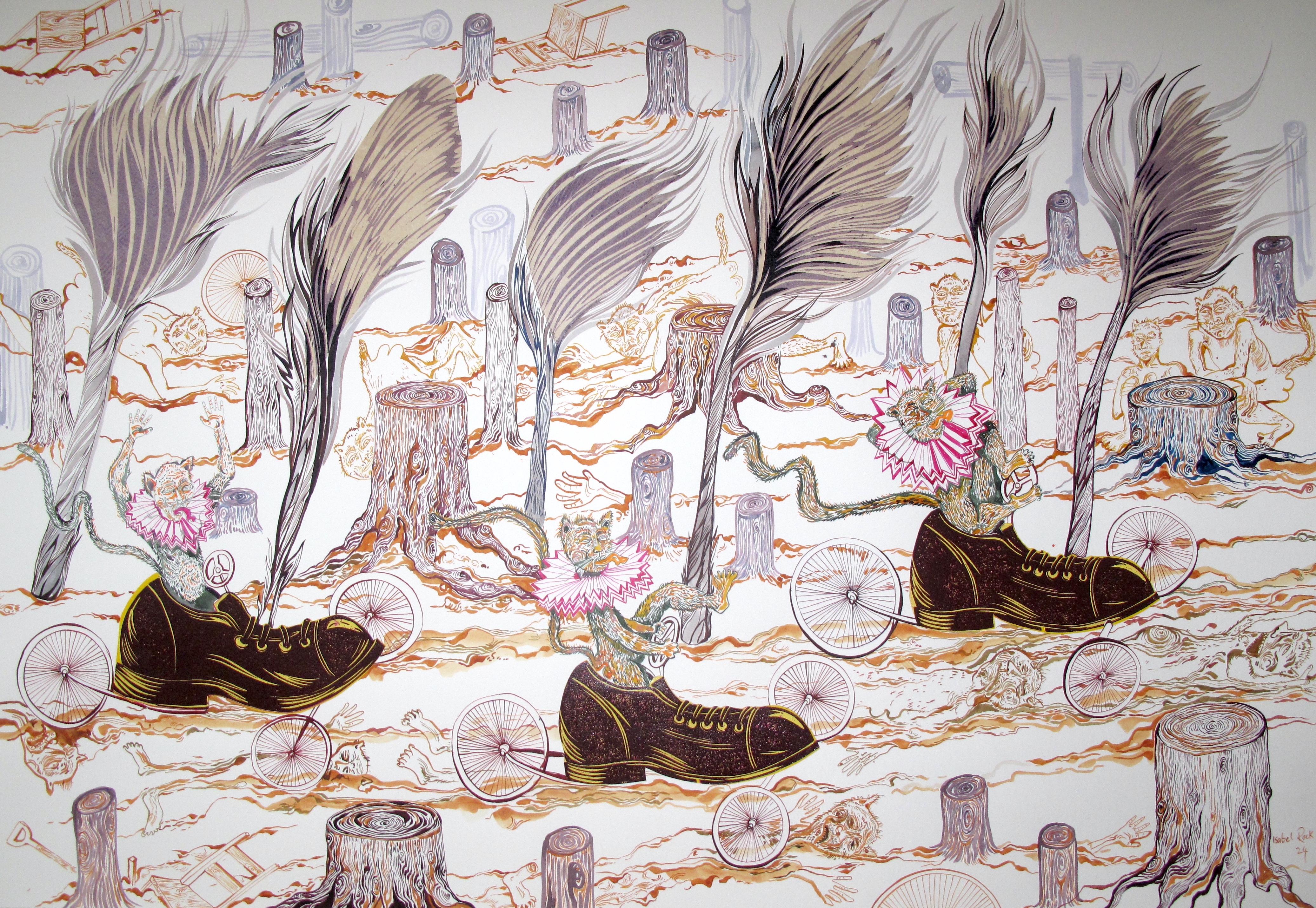 Pintura surrealista de gran formato Royal College of Art LGBTQ+ Mujer Zapato Carrera