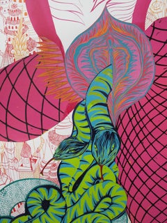 Surrealist Large Painting Royal College of Art LGBTQ+ Women artist Red Green