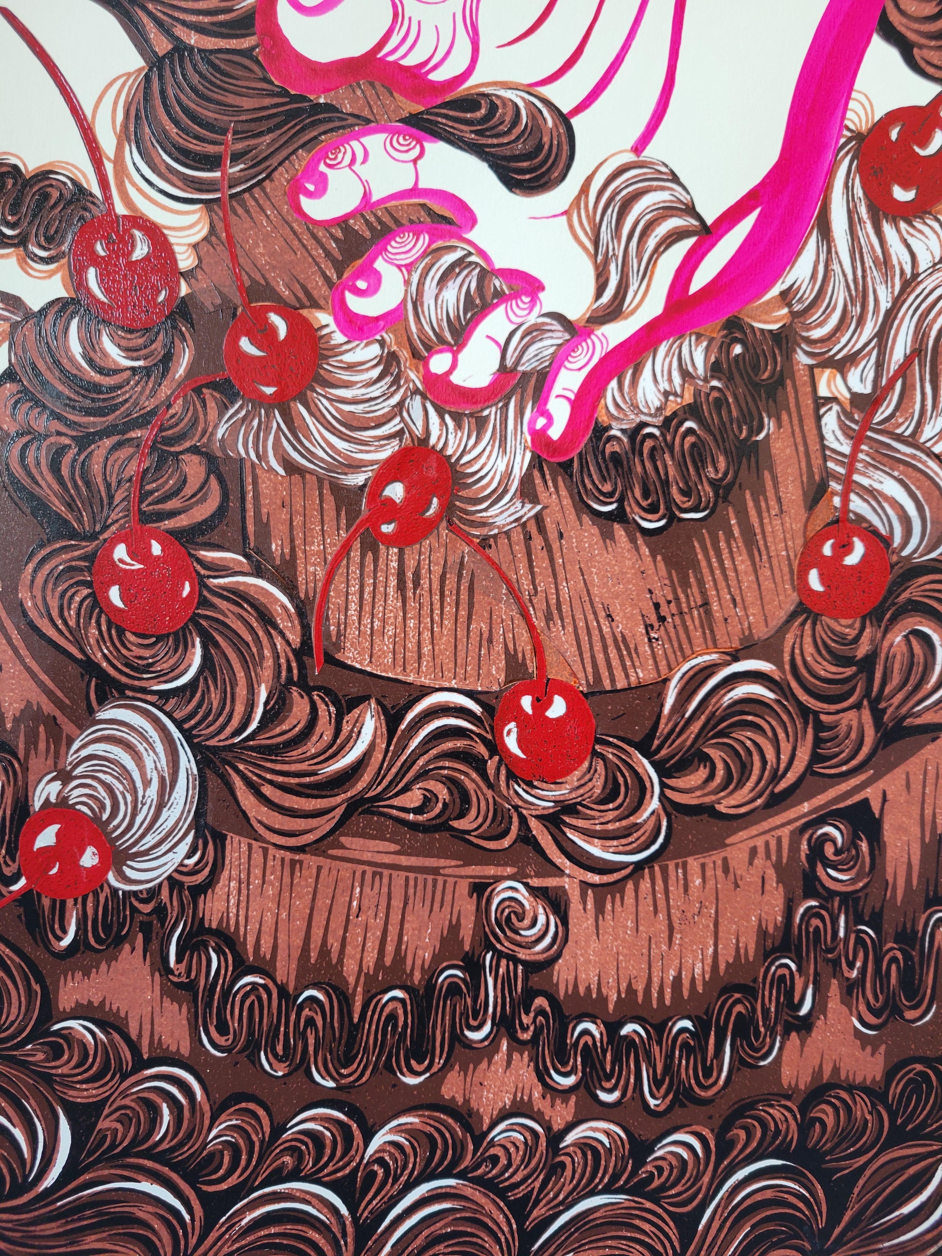 Impresión surrealista Royal College of Art LGBTQ+ Femenino Pie de tarta de celebración en venta 4