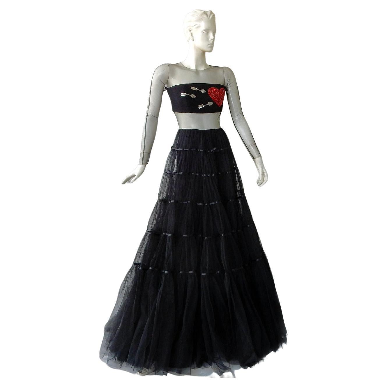 Isabel Sanchis "Valentine Pick" Jeweled Heart Runway Gown For Sale