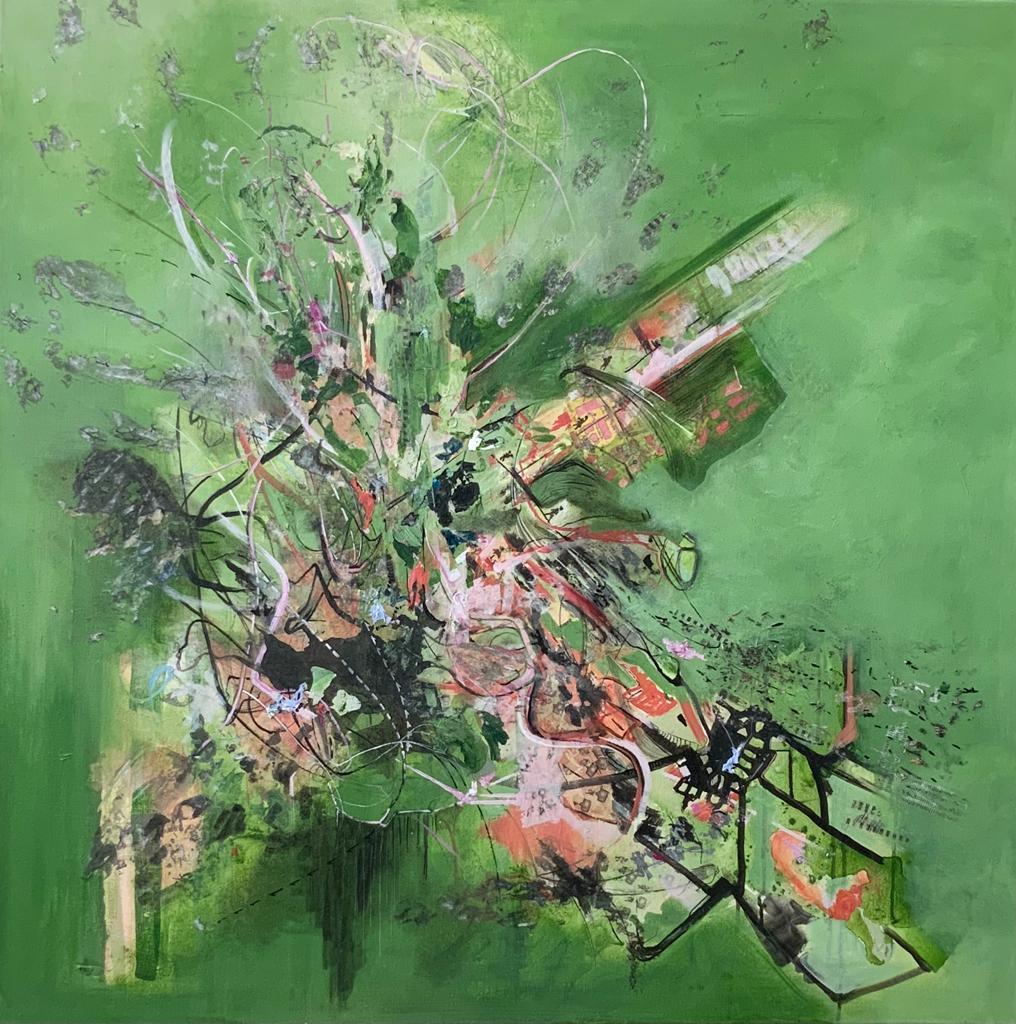 Isabel Turban Abstract Painting - Awakening Green