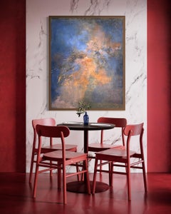 Contemporary Blue Orange Abstract Mixed Media Painting by Isabel Turban