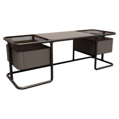 Isabel Wood and Leather Desk