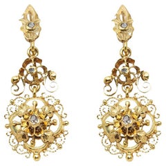 Antique ISABELINOS 1800 earrings in gold and diamonds