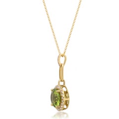 Isabella 14K Yellow Gold Round-Cut Peridot Pendant