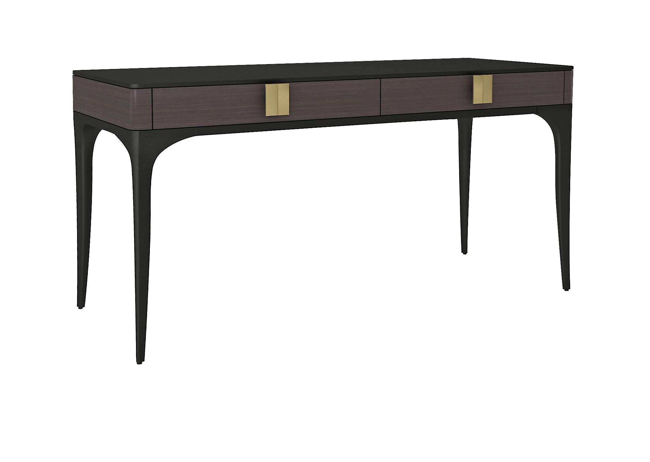 Designed by IC and immaculately crafted by expert Italian artisans, the Dalia desk features two drawers and stylish curved legs.
A piece that will enrich any decor with sophisticated elegance.
Accessories and details: 2 velvet, or faux leather-